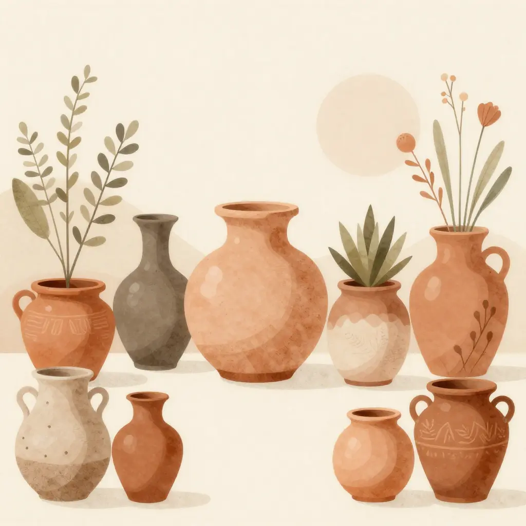 Proyecto de terraza con macetas de terracota